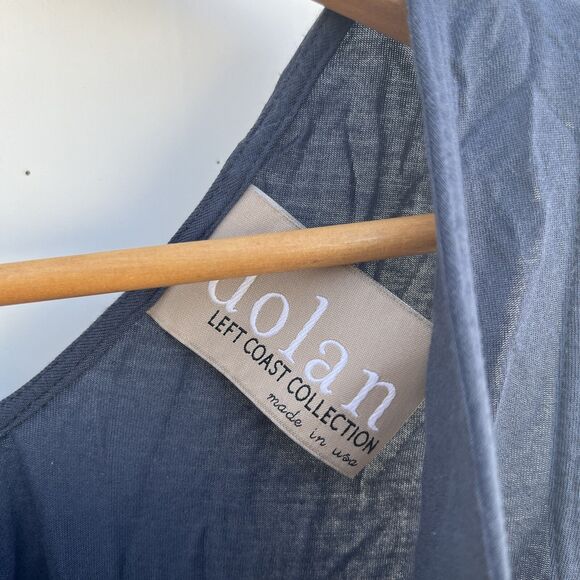 Dolan Left Coast Shirt Tank Top V-Neck Sleeveless Blue Peplum Ruffle Small - Picture 4 of 10